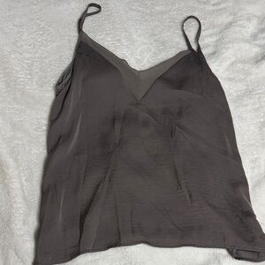 BKE Dark Gray V-Neck Spaghetti Strap Cami